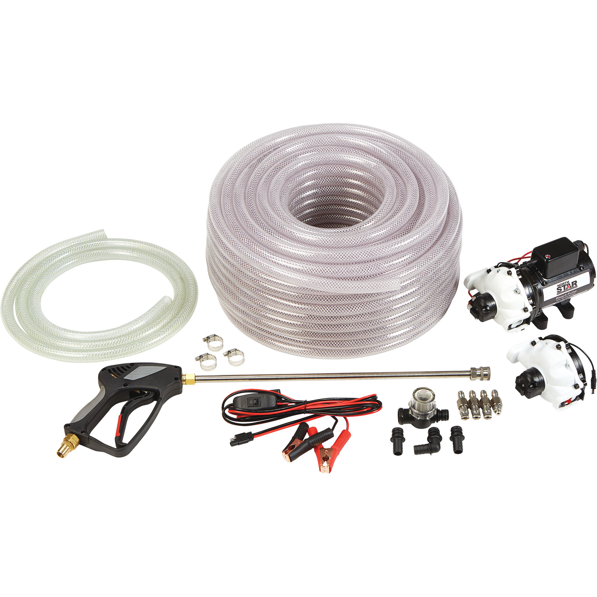 NorthStar Soft Wash Kit, 5.5 GPM Bleach Pump, Hose, Gun and Nozzles
